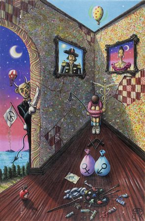 JOSEPH KALIHER (1970)Being in the corner, 2012 Dipinto digitale su tela...