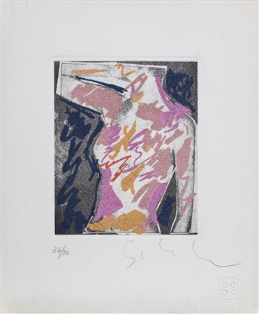 MARIO SCHIFANO (1934-1998)Senza titolo AcquaforteLastra Cm 12x10Foglio Cm...