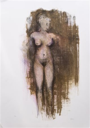 GIUSEPPE AJMONE (1923-2005)Nudo 07 LitografiaCm 70x50Firma a matita in basso...