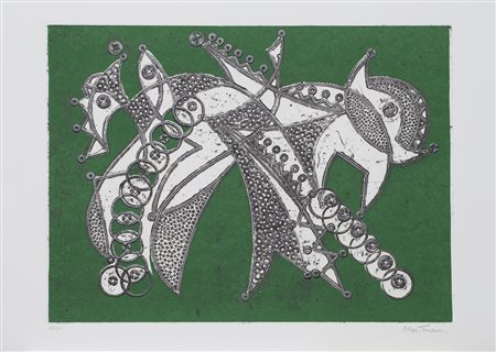 UMBERTO MASTROIANNI (1910-1998)Movimento verde AcquatintaFoglio cm...