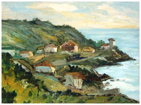 ALVARO DANTI Livorno 1911 – Livorno 1985 Senza titolo Olio su faesite 30 x...