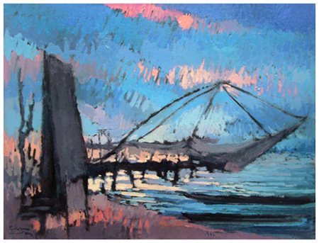 VOLTOLINO FONTANI Livorno 1920 – Livorno 1976 Calambrone 1966 Olio su tela 35...