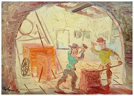 GUIDO GUIDI Livorno 1901 – Livorno 1998 Senza titolo Olio su tela 35 x 50....