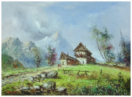 ATHOS BRIOSCHI Milano 1910 – Milano 2000 Senza titolo Olio su cartone telato...