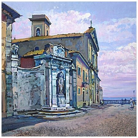 GIUSEPPE LANDI Livorno 1950 S. Jacopo, Livorno Olio su tavola 40 x 40. Firma...