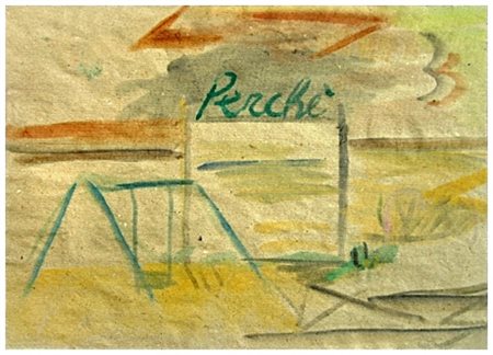 MARIO FRANCESCONI Viareggio 1934 Bagno Perché 1985 Gouache su carta povera...