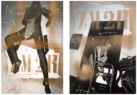 ALEX CAMINITI Messina 1977 Lotto composto da 2 opere: Senza titolo T.m. su...