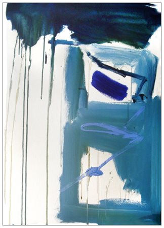 DINO LA BIANCA Viareggio 1941 Composizione azzurra n.2 1989 Olio su tela 70 x...