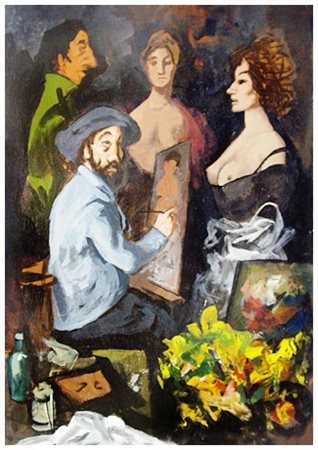 FAUSTO MARIA LIBERATORE Lucca 1922 – Lido di Camaiore 2004 Senza titolo Olio...