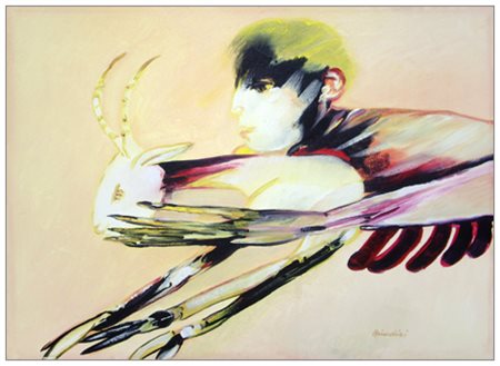 REMO BRINDISI Roma 1918 – Milano 1996 Senza titolo 1972 Olio su tela 50 x 70....