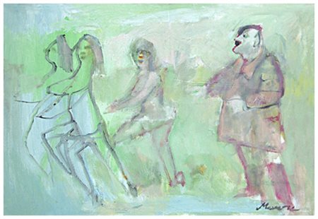 MINO MACCARI Siena 1898 – Roma 1989 Senza titolo Olio su tela 35 x 50. Firma...