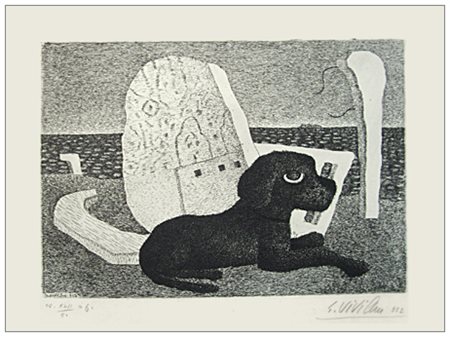 GIUSEPPE VIVIANI Agnano Pisano 1898 – Pisa 1965 Cane e macerie 1952...