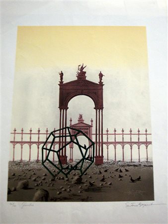 Gaston Bogaert "Geometrie" - Litografia - Es. 52/100 - cm 41,7x31,8 - Firma...