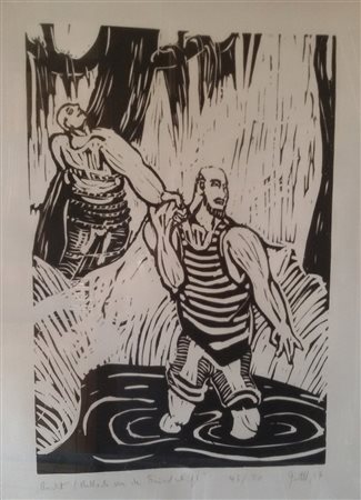 Gottl "Ballade Von der Freundschaft" 1967 - Linoleum - Es. 43/50 - cm 36x25 -...
