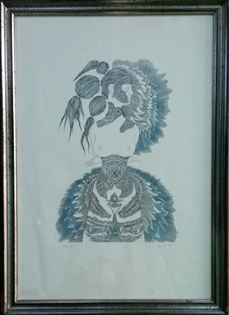 Wolfgang Hutter "Tatuaggio per prossima sera" - Litografia - Es. 149/200 - cm...