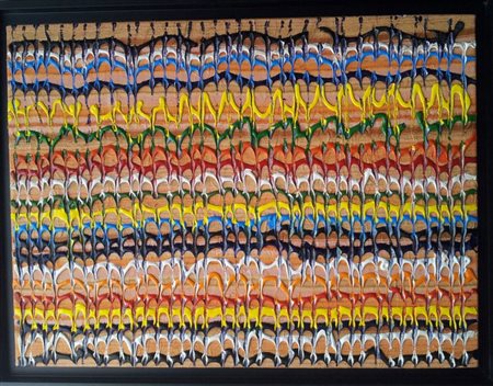 N. Serraina "Composizione" olio su tela 45x50 autentica dell'artista su foto