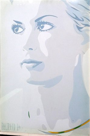 Guglielmo Meltzeid "Viso grigio" 1974 - Acrilico su tela - cm 75x50 - Firma...