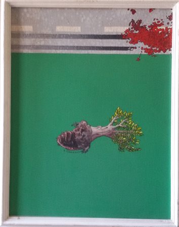 Elio Torriero Torrieri "L'incidente" 1972 - Acrilico su tela - cm 45x35 -...