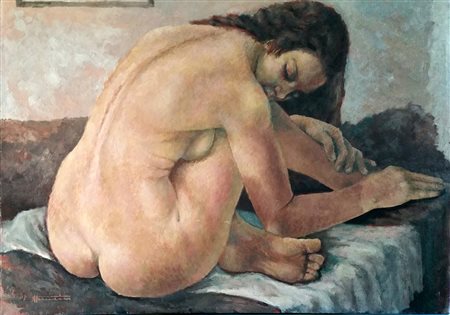 Sindaco "Nudo" Pastelli e carboncino su tela cm 70x50