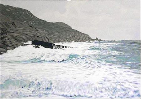 Guglielmo Meltzeid "Mare grosso" 1980 - Acrilico su tela - cm 50x70 - Firma...