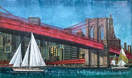 Tonino Caputo "Regata" - Olio su tela - cm 30x50 - Firma in basso a dx -...