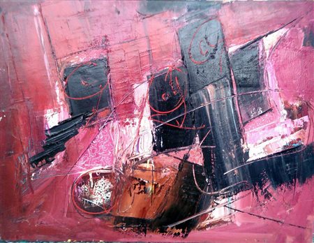 Giorgio Flis "Composizione2 .olio su tela cm 60x80 Certificato dell'artista...