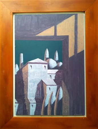 Enrico Lombardi "Senza titolo" - OLIO SU CARTONCINO TAMBURATO cm 33X47 -...