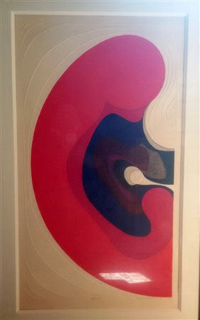 Kazumi Amano "A 3" 1968 -Xilografia - Es. 3/30 - cm 82x45 - Firma in basso a...