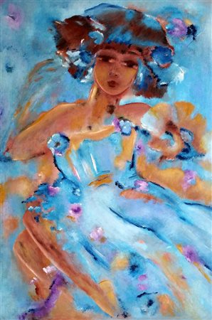 Mario Graziella "figura femminile" Olio su tela cm 80x120.