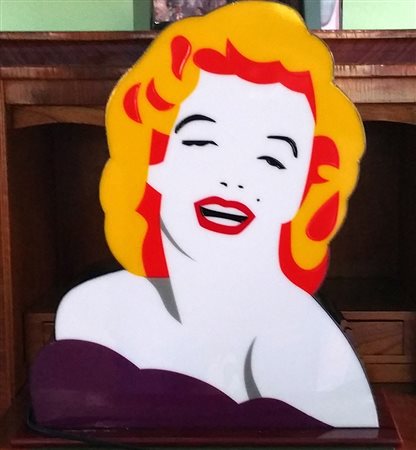 Marco Lodola, Marylin .Lampada da appoggio al neon cm 39x48 autentica...