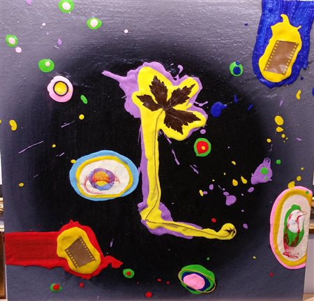 Renzo Nucara "Resinfilm 413" Resine e pigmenti cm 50x50 - Autentica e...