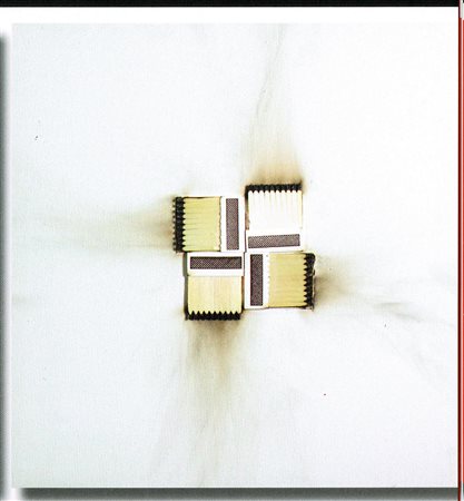 Bernard Aubertin "Dessin de feu" 2010 - tela cm 35 x 35 - Opera pubblicata...