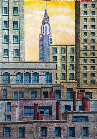 Tonino Caputo "Over the Crysler" - Olio su tela cm 100x70 - Autentica...