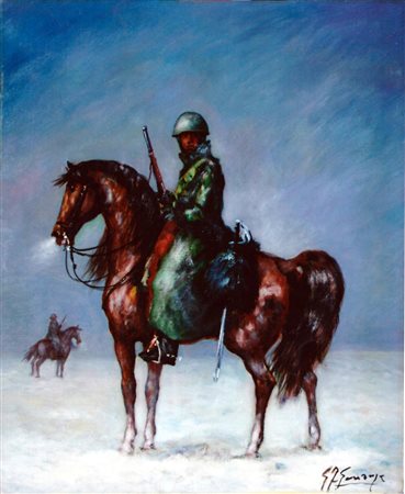 Giovan Francesco Gonzaga, " la sentinella del Savoia 1985 Olio su tela cm...