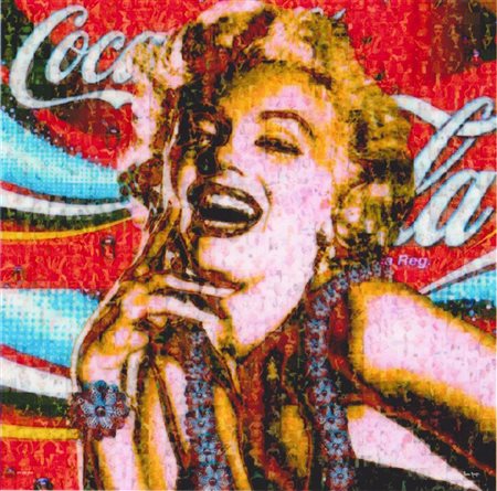 Maria Murgia "Omaggio a Marylin Hepburn" - 2015 - Fotomosaico - cm 80x80 -...
