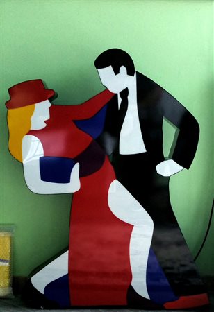 Marco Lodola, Ballerini, Scatola Neon da parete cm 107 x79x12.Autentica...