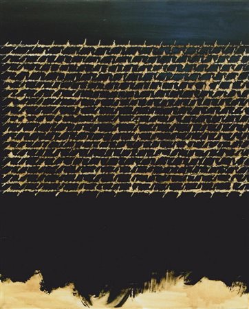 Alfredo Rapetti “Scrittura dorata" - Tecnica mista (olio e oro) su tela cm...