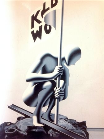 Mark Kostabi "La conquista" 2016 - Olio su tela cm 200x150 - Autentica...