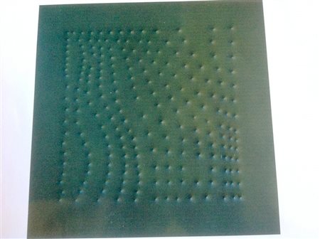 Angelo Brescianini "spari di pistola su lamiera verde cm 100x100 - Autentica...