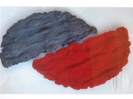 Pino Pinelli "Pittura grigio-rossa" 1993 - T.m. a 2 elementi di colore in...