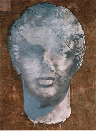 Luca Pignatelli "Eroe" 2006 - T.m. su telone di vagone ferroviario - cm 80x60...