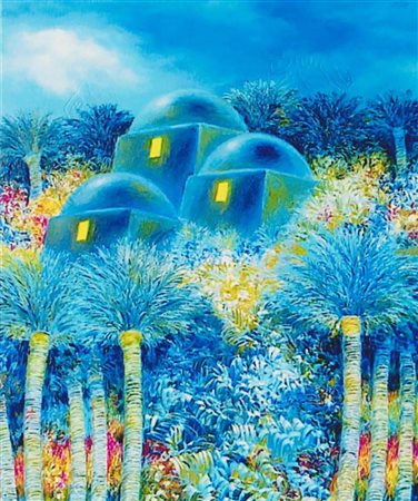 Andrea Quarto "Luogo sacro" 2001 - Olio su tela - cm 60x50 - Firma e dedica...