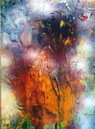 Odino Guarnieri "Angoscia della natura" - Olio e tecnica mista su tela - cm...