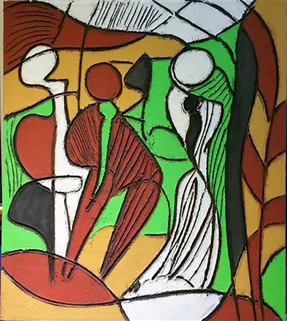 Silvano Spessot "Senza titolo" - Olio materico su tela spessa - cm 80x70 -...