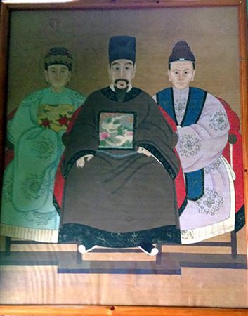 Opera di artigianato/manifattura cinese, inizi '900 "La famiglia cinese"...