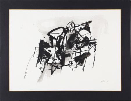 BASALADELLA AFRO (1912 - 1976) Senza titolo. 1964. Tecnica mista su carta. Cm...