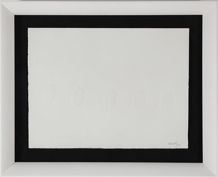 SIMETI TURI (n. 1929) 5 ovali bianchi. 2015. Calcografia. Cm 52,00 x 38,00....