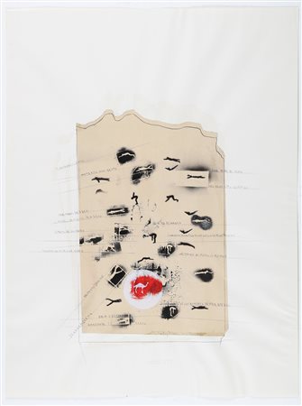 BOETTI ALIGHIERO (1940 - 1994) Il sesto senso è pensiero. 1984. Tecnica mista...