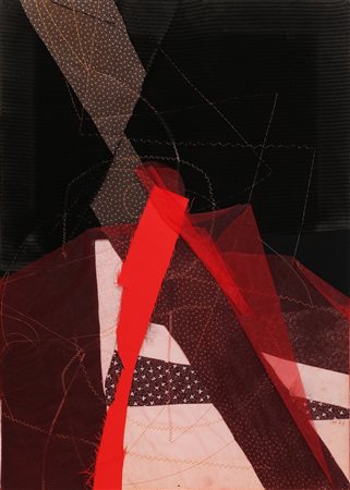LAI MARIA (1919 - 2013) Tela del fuoco n. 3. 1976. Tecnica mista e collage su...