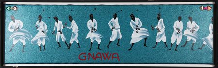 MONDINO ALDO (1938 - 2005) Gnawa. 2004. Olio su lino. Cm 190,00 x 50,00. Al...